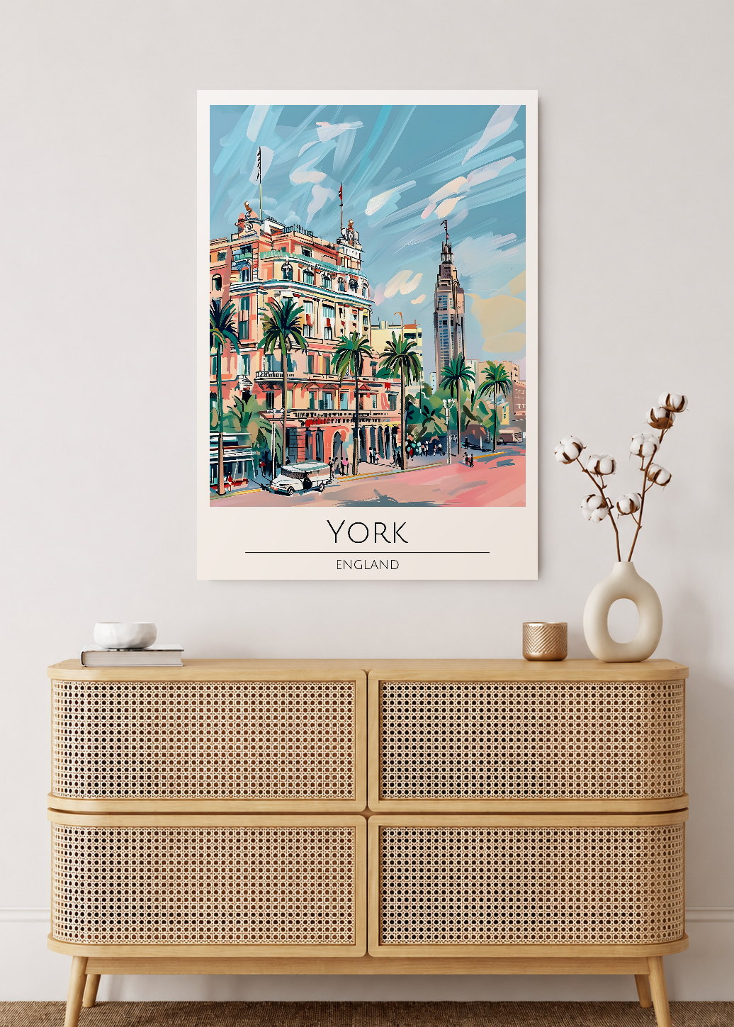 Cuadro Decorativo Mural Sin Marco 5mm - Travel, York, Inglaterra, Ilustración Ciudad