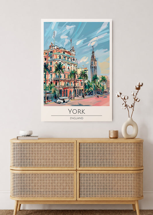 Cuadro Decorativo Mural Sin Marco 5mm - Travel, York, Inglaterra, Ilustración Ciudad