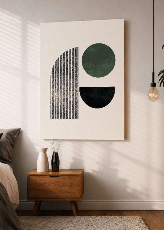 Cuadro Decorativo Mural Sin Marco 5mm - Trendy, Arco Rayas Verde Oliva