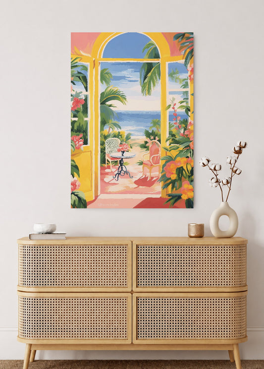 Cuadro Decorativo Mural Sin Marco 5mm - Trendy, Arco Vista Mar Tropical