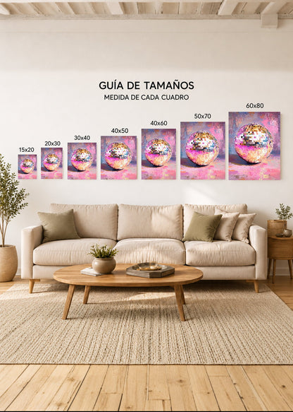 Cuadro Decorativo Mural Sin Marco 5mm - Trendy, Bola Disco Multicolor