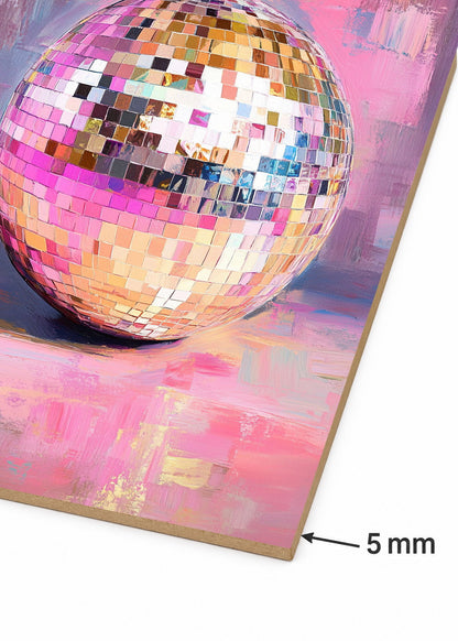 Cuadro Decorativo Mural Sin Marco 5mm - Trendy, Bola Disco Multicolor