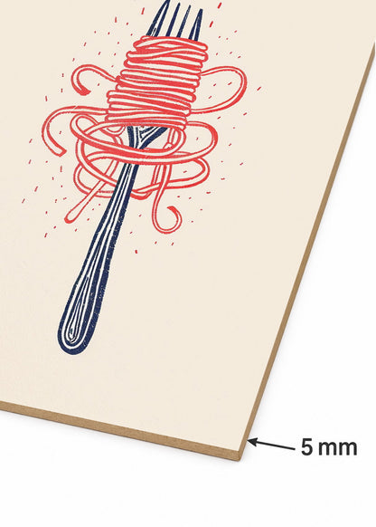 Cuadro Decorativo Mural Sin Marco 5mm - Trendy, Ciao Pasta Tenedor Rosa
