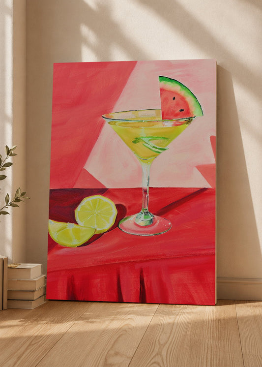 Cuadro Decorativo Mural Sin Marco 5mm - Trendy, Coctel Sandia Rojo Verde