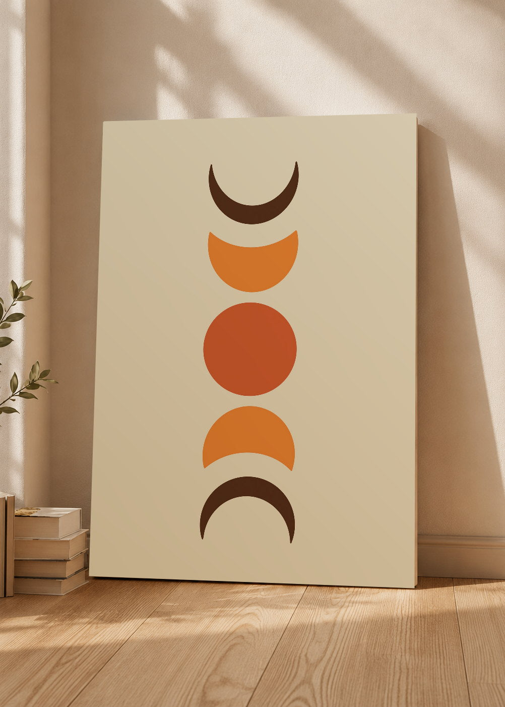 Cuadro Decorativo Mural Sin Marco 5mm - Trendy, Fases Luna Terracota Oliva