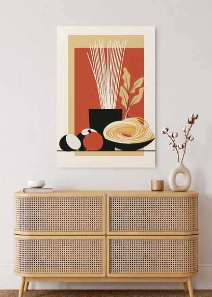 Cuadro Decorativo Mural Sin Marco 5mm - Trendy, Fideos Bodegón Terracota