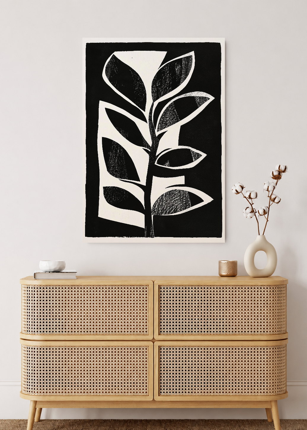 Cuadro Decorativo Mural Sin Marco 5mm - Trendy, Flores Jarrón Turquesa Rosa