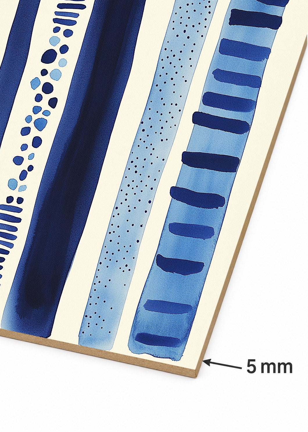 Cuadro Decorativo Mural Sin Marco 5mm - Trendy, Franjas Azules Acuarela