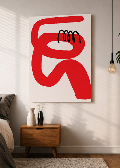 Cuadro Decorativo Mural Sin Marco 5mm - Trendy, Garabato Rojo Negro