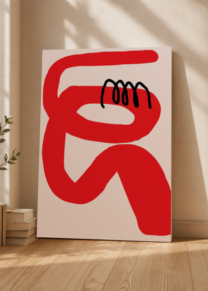 Cuadro Decorativo Mural Sin Marco 5mm - Trendy, Garabato Rojo Negro