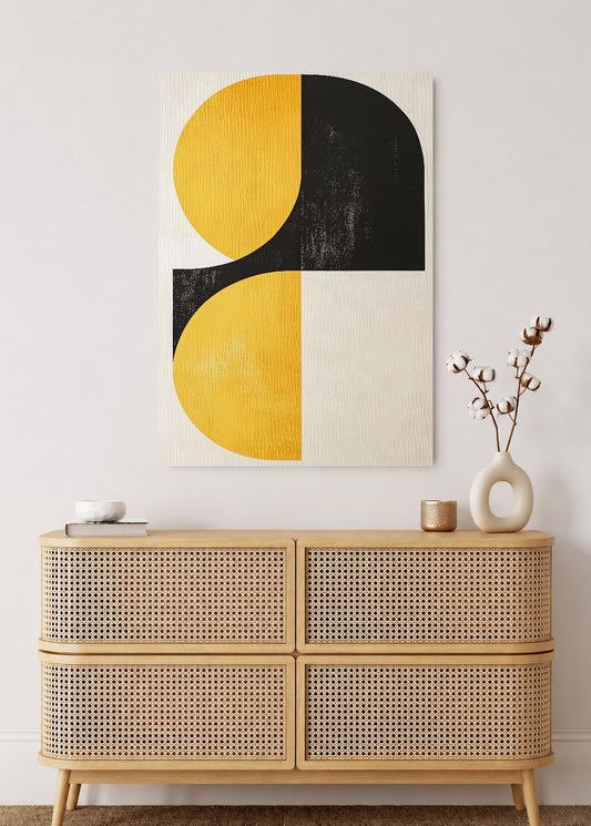 Cuadro Decorativo Mural Sin Marco 5mm - Trendy, Geométrico Amarillo Negro III