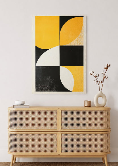 Cuadro Decorativo Mural Sin Marco 5mm - Trendy, Geométrico Amarillo Negro I