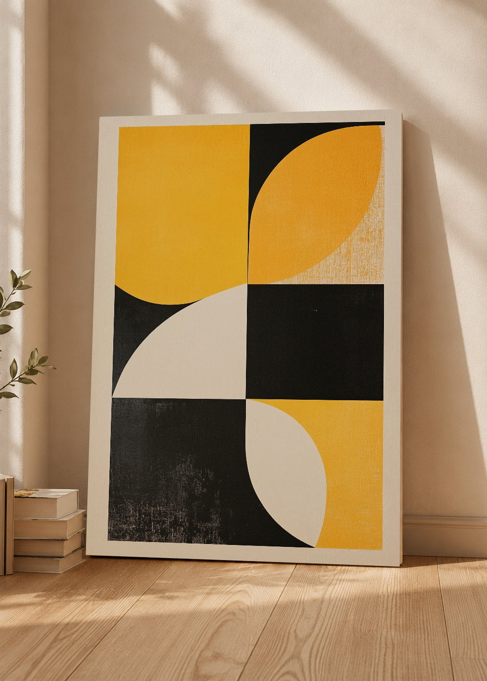 Cuadro Decorativo Mural Sin Marco 5mm - Trendy, Geométrico Amarillo Negro I