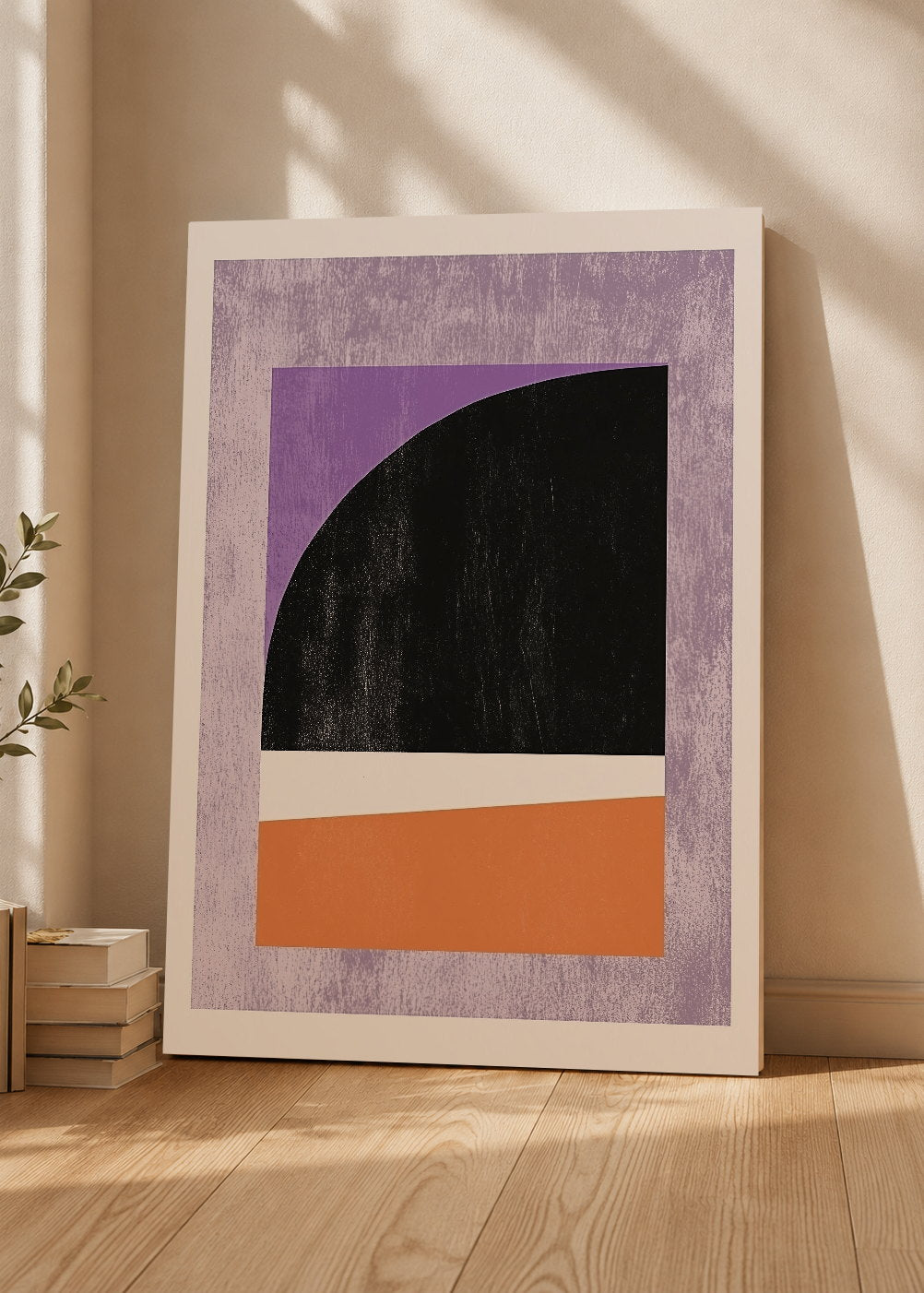 Cuadro Decorativo Mural Sin Marco 5mm - Trendy, Geométrico Lila Negro Naranja