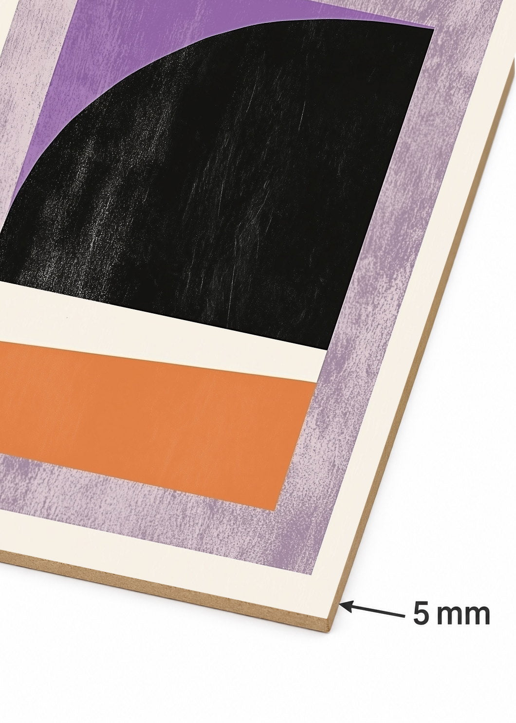 Cuadro Decorativo Mural Sin Marco 5mm - Trendy, Geométrico Lila Negro Naranja