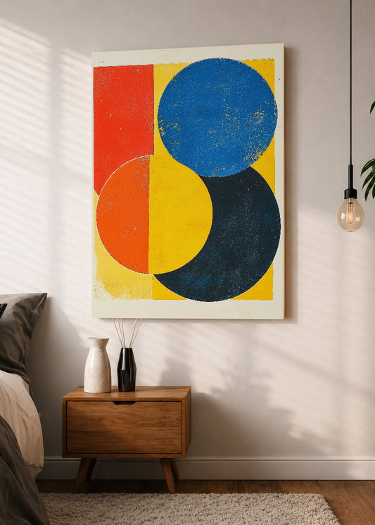 Cuadro Decorativo Mural Sin Marco 5mm - Trendy, Geométrico Rojo Azul Amarillo