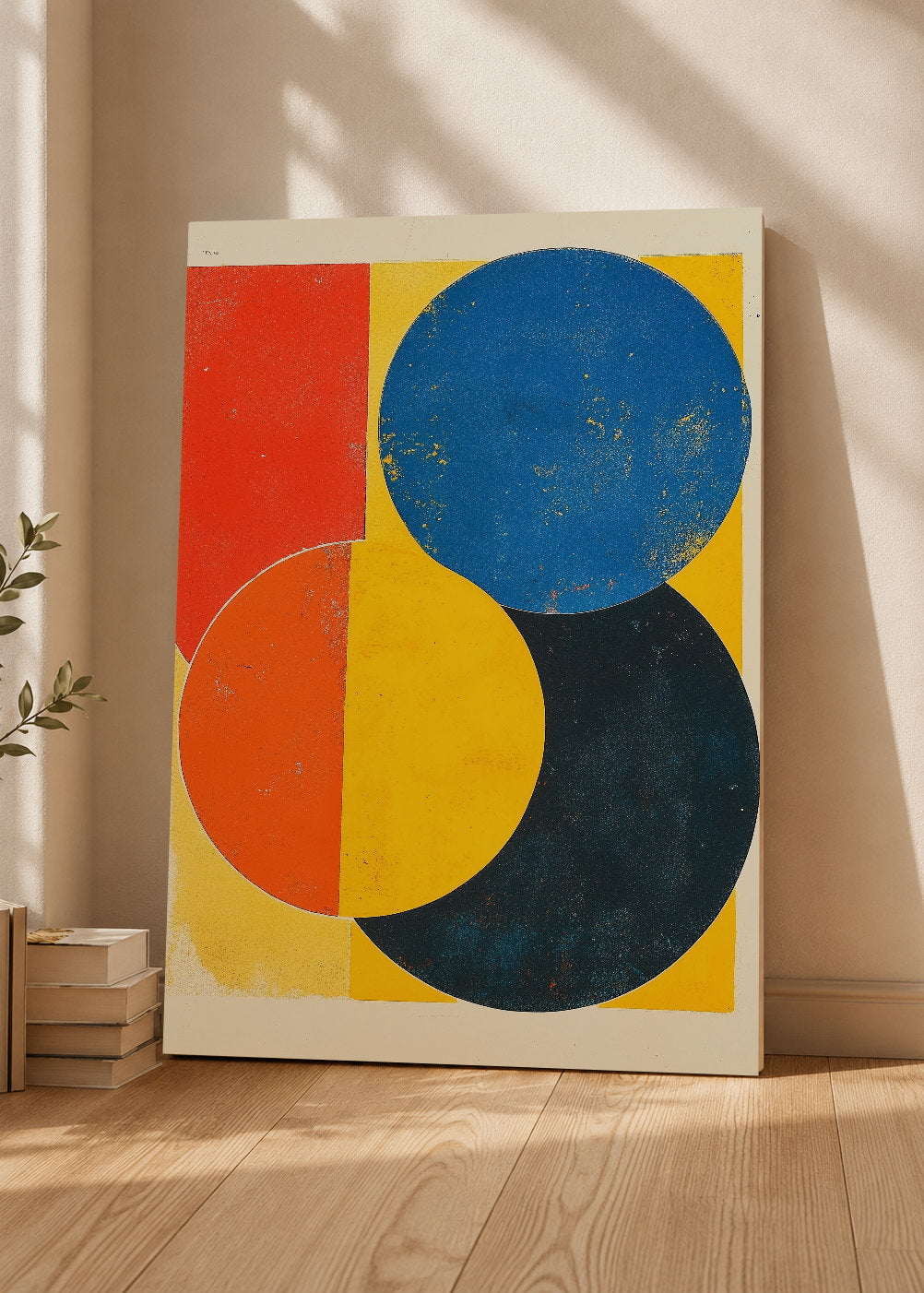 Cuadro Decorativo Mural Sin Marco 5mm - Trendy, Geométrico Rojo Azul Amarillo