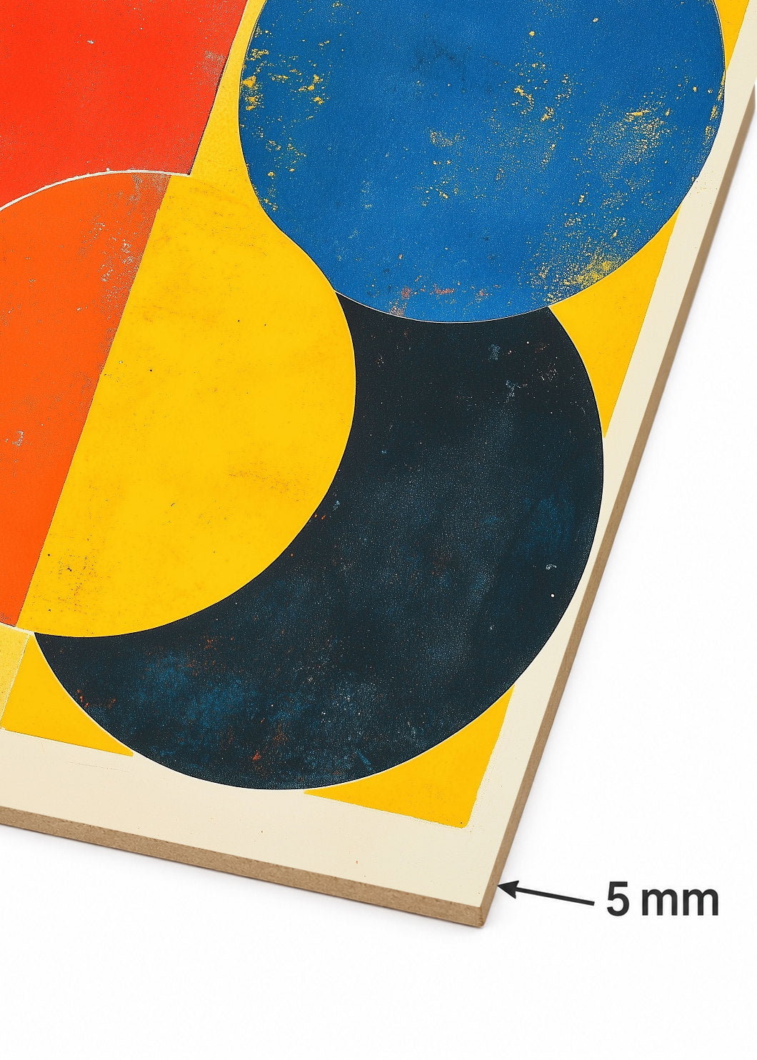 Cuadro Decorativo Mural Sin Marco 5mm - Trendy, Geométrico Rojo Azul Amarillo