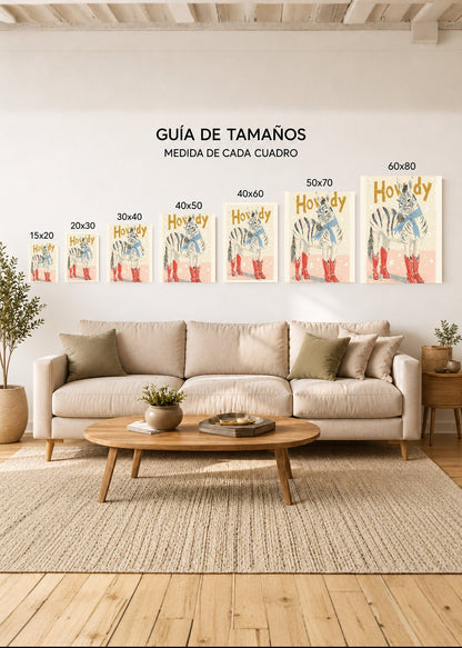 Cuadro Decorativo Mural Sin Marco 5mm - Trendy, Howdy Cebra Botas Crema