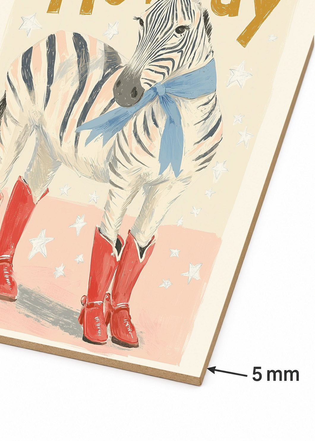 Cuadro Decorativo Mural Sin Marco 5mm - Trendy, Howdy Cebra Botas Crema