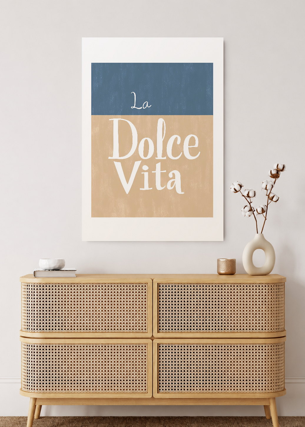 Cuadro Decorativo Mural Sin Marco 5mm - Trendy, La Dolce Vita Azul Beige