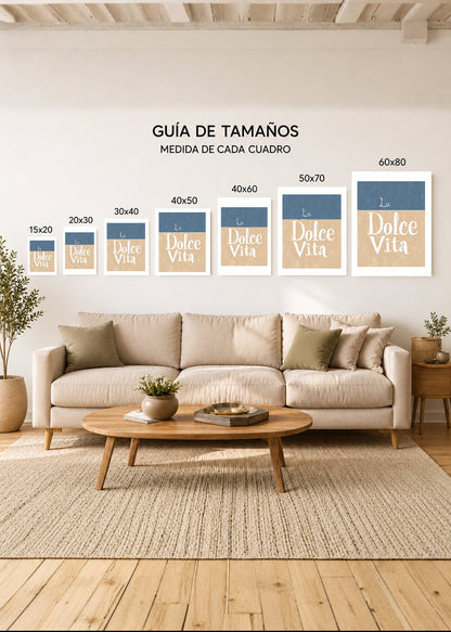 Cuadro Decorativo Mural Sin Marco 5mm - Trendy, La Dolce Vita Azul Beige