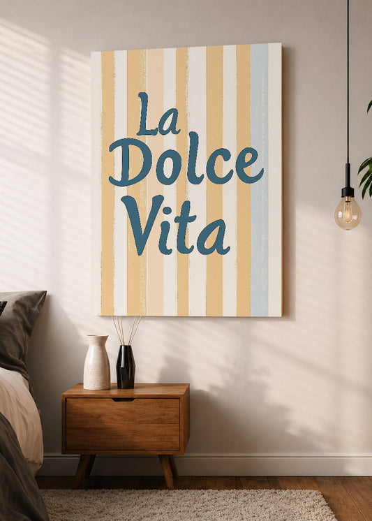 Cuadro Decorativo Mural Sin Marco 5mm - Trendy, La Dolce Vita Rayas Amarillo