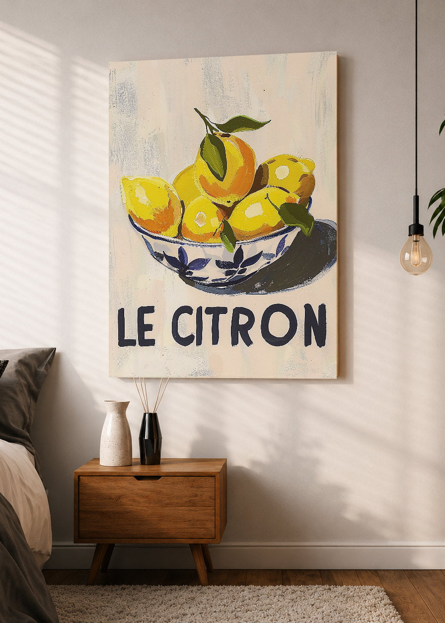 Cuadro Decorativo Mural Sin Marco 5mm - Trendy, Le Citron Limones Crema