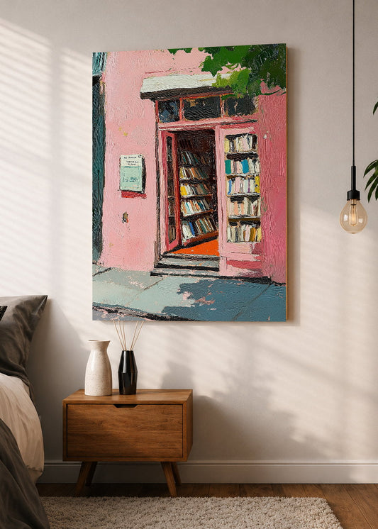 Cuadro Decorativo Mural Sin Marco 5mm - Trendy, Libreria Puerta Rosa Pintura