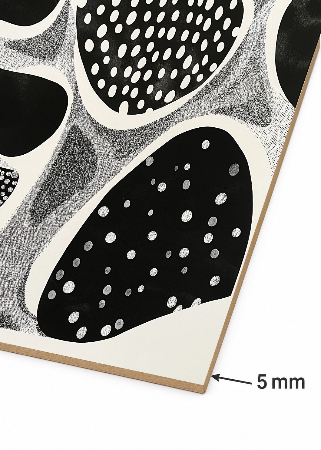 Cuadro Decorativo Mural Sin Marco 5mm - Trendy, Lunares Orgánicos Blanco Negro IV