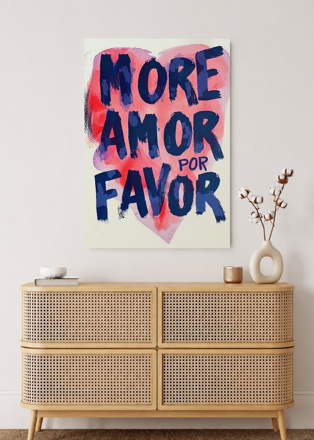 Cuadro Decorativo Mural Sin Marco 5mm - Trendy, More Amor por Favor Corazón