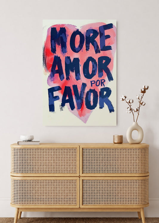 Cuadro Decorativo Mural Sin Marco 5mm - Trendy, More Amor por Favor Corazón