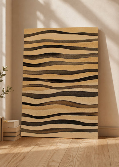 Cuadro Decorativo Mural Sin Marco 5mm - Trendy, Ondas Madera Marrón