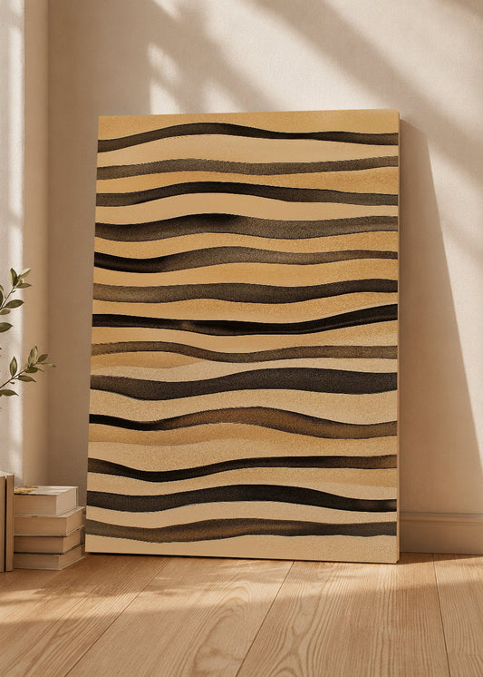 Cuadro Decorativo Mural Sin Marco 5mm - Trendy, Ondas Madera Marrón
