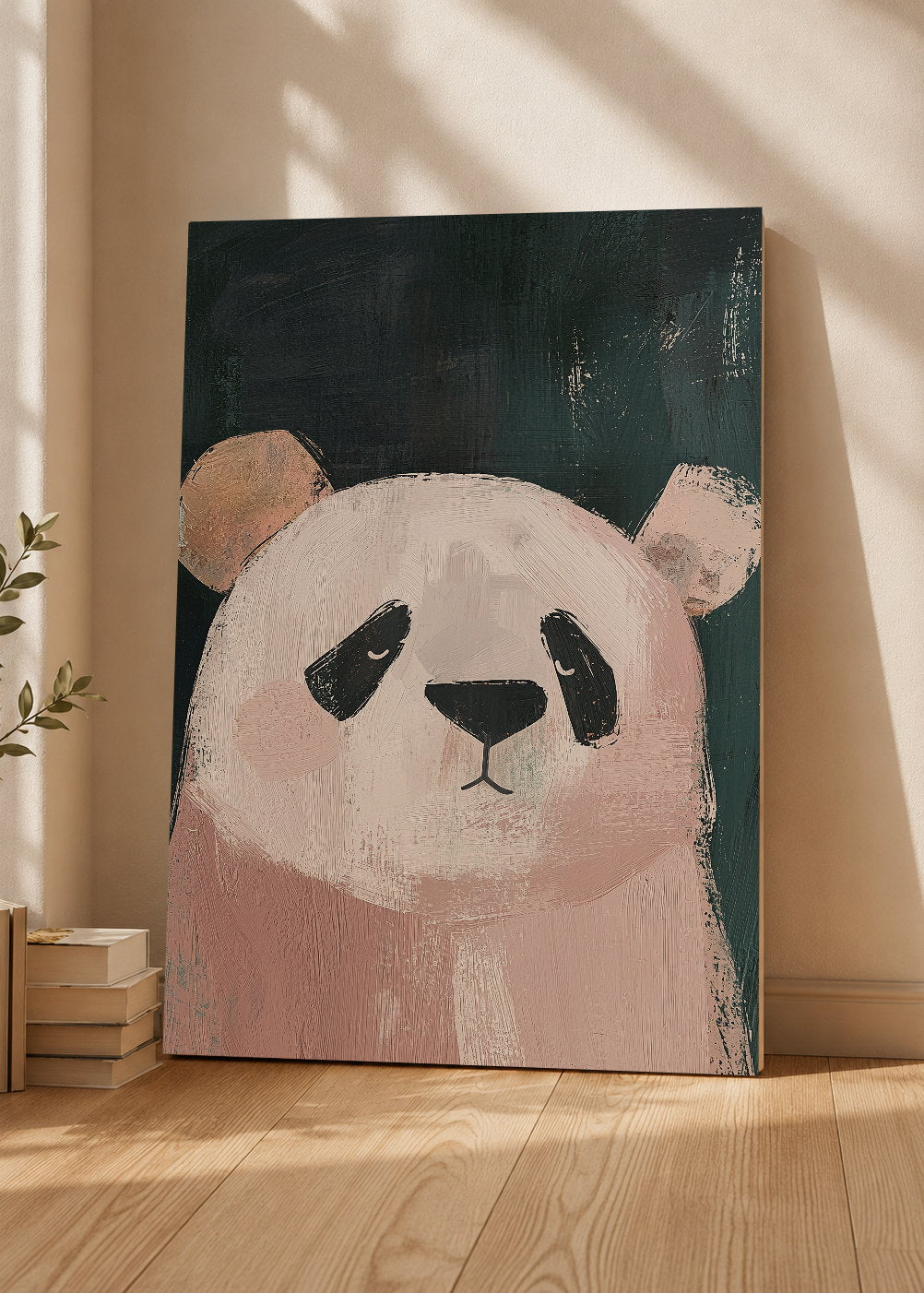Cuadro Decorativo Mural Sin Marco 5mm - Trendy, Panda Fondo Negro