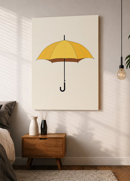 Cuadro Decorativo Mural Sin Marco 5mm - Trendy, Paraguas Amarillo Crema