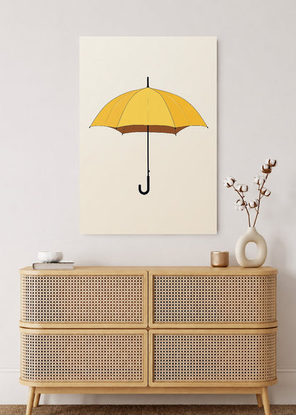 Cuadro Decorativo Mural Sin Marco 5mm - Trendy, Paraguas Amarillo Crema