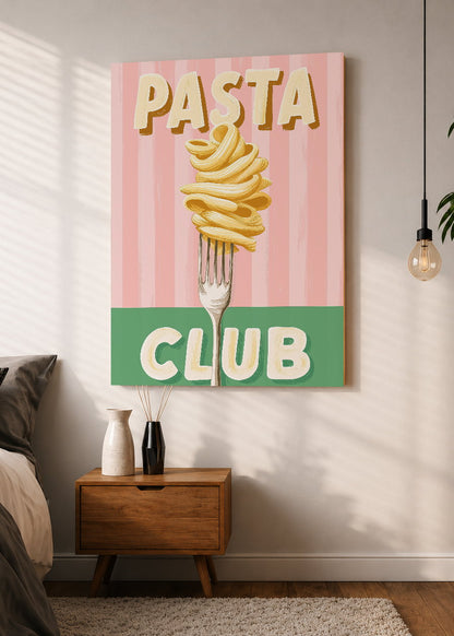Cuadro Decorativo Mural Sin Marco 5mm - Trendy, Pasta Club Tenedor Verde