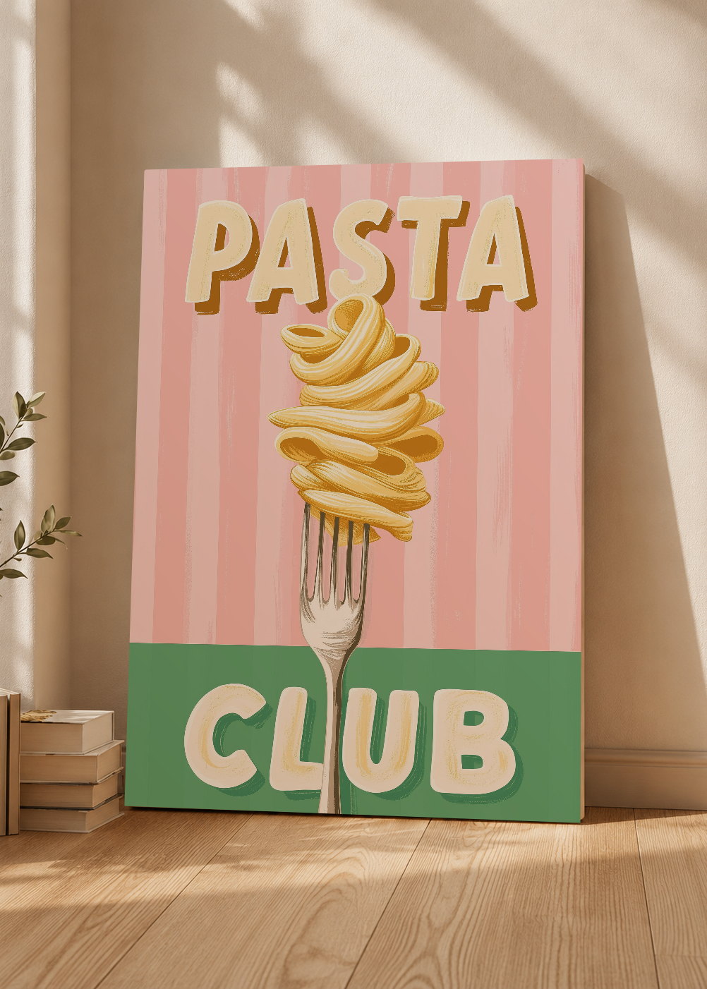 Cuadro Decorativo Mural Sin Marco 5mm - Trendy, Pasta Club Tenedor Verde