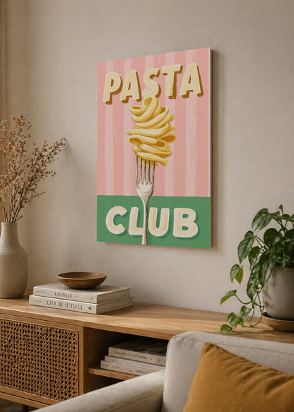 Cuadro Decorativo Mural Sin Marco 5mm - Trendy, Pasta Club Tenedor Verde