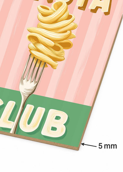 Cuadro Decorativo Mural Sin Marco 5mm - Trendy, Pasta Club Tenedor Verde