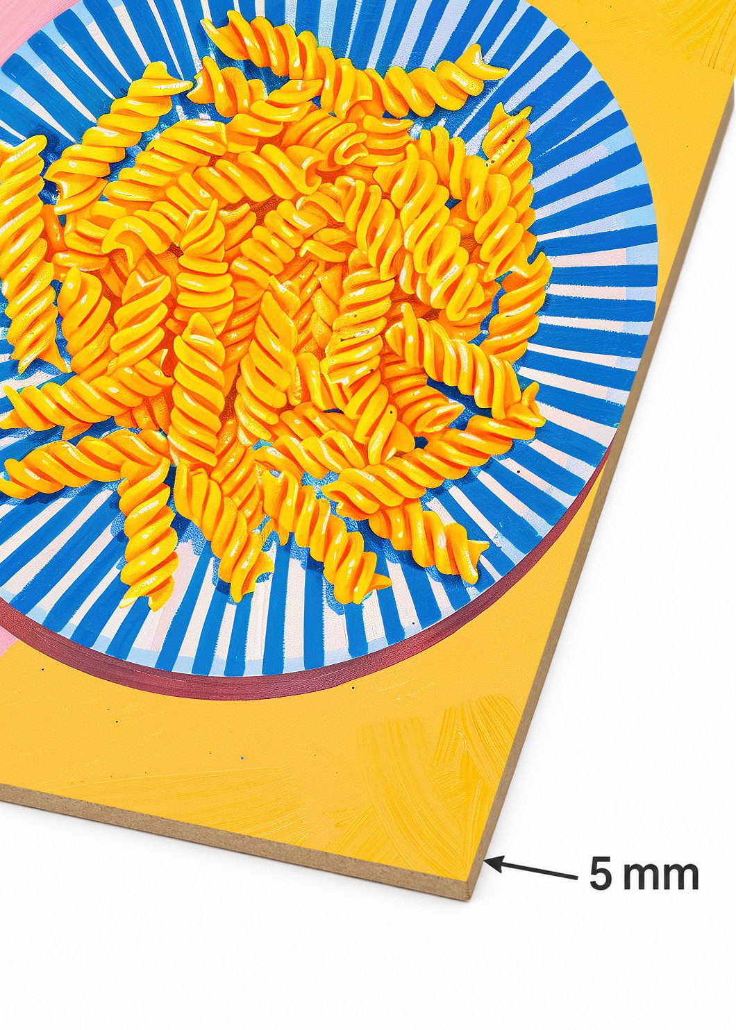 Cuadro Decorativo Mural Sin Marco 5mm - Trendy, Pasta Plato Rayas Azul