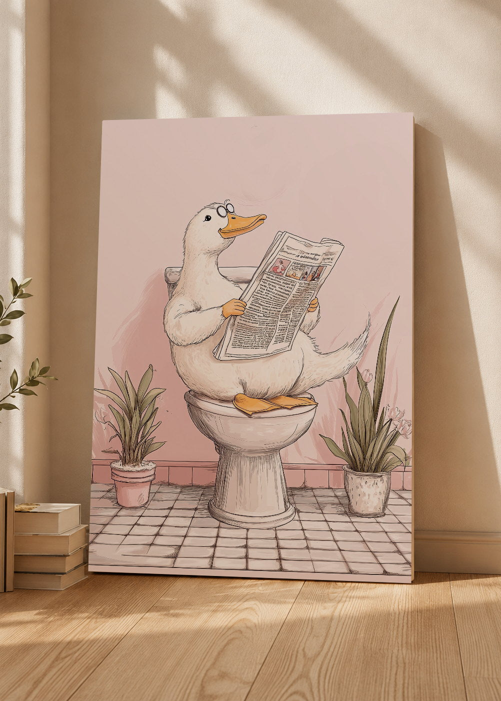 Cuadro Decorativo Mural Sin Marco 5mm - Trendy, Pato Diario Baño Rosa