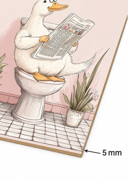 Cuadro Decorativo Mural Sin Marco 5mm - Trendy, Pato Diario Baño Rosa