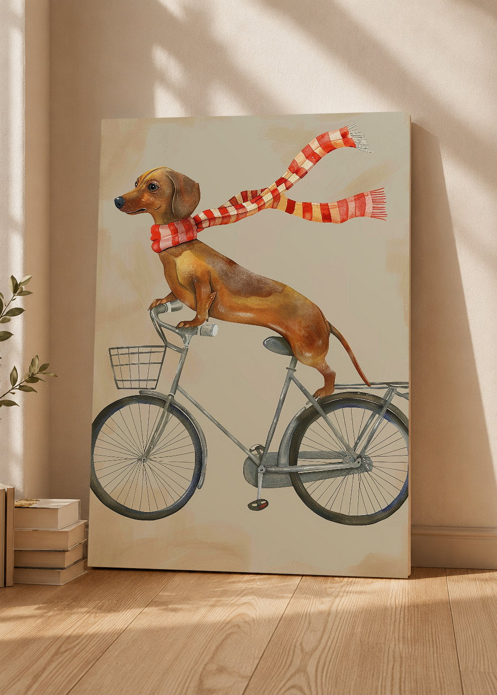 Cuadro Decorativo Mural Sin Marco 5mm - Trendy, Perro Salchicha Bicicleta