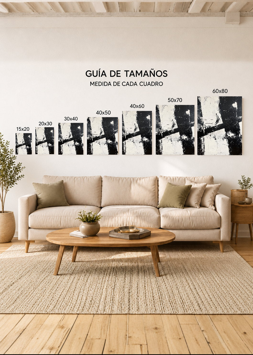 Cuadro Decorativo Mural Sin Marco 5mm - Trendy, Pinceladas Negras Abstracto III