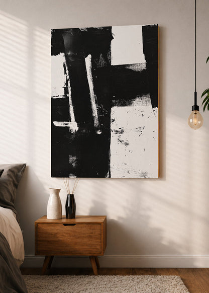 Cuadro Decorativo Mural Sin Marco 5mm - Trendy, Pinceladas Negras Abstracto I