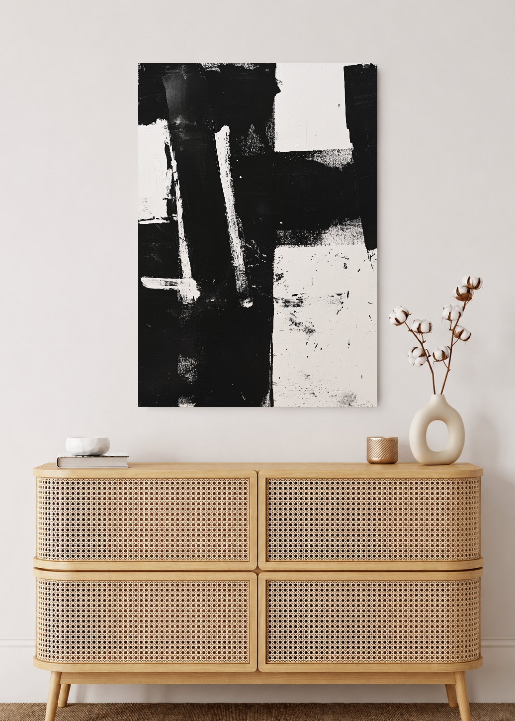 Cuadro Decorativo Mural Sin Marco 5mm - Trendy, Pinceladas Negras Abstracto I