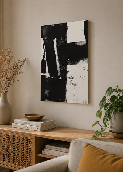 Cuadro Decorativo Mural Sin Marco 5mm - Trendy, Pinceladas Negras Abstracto I