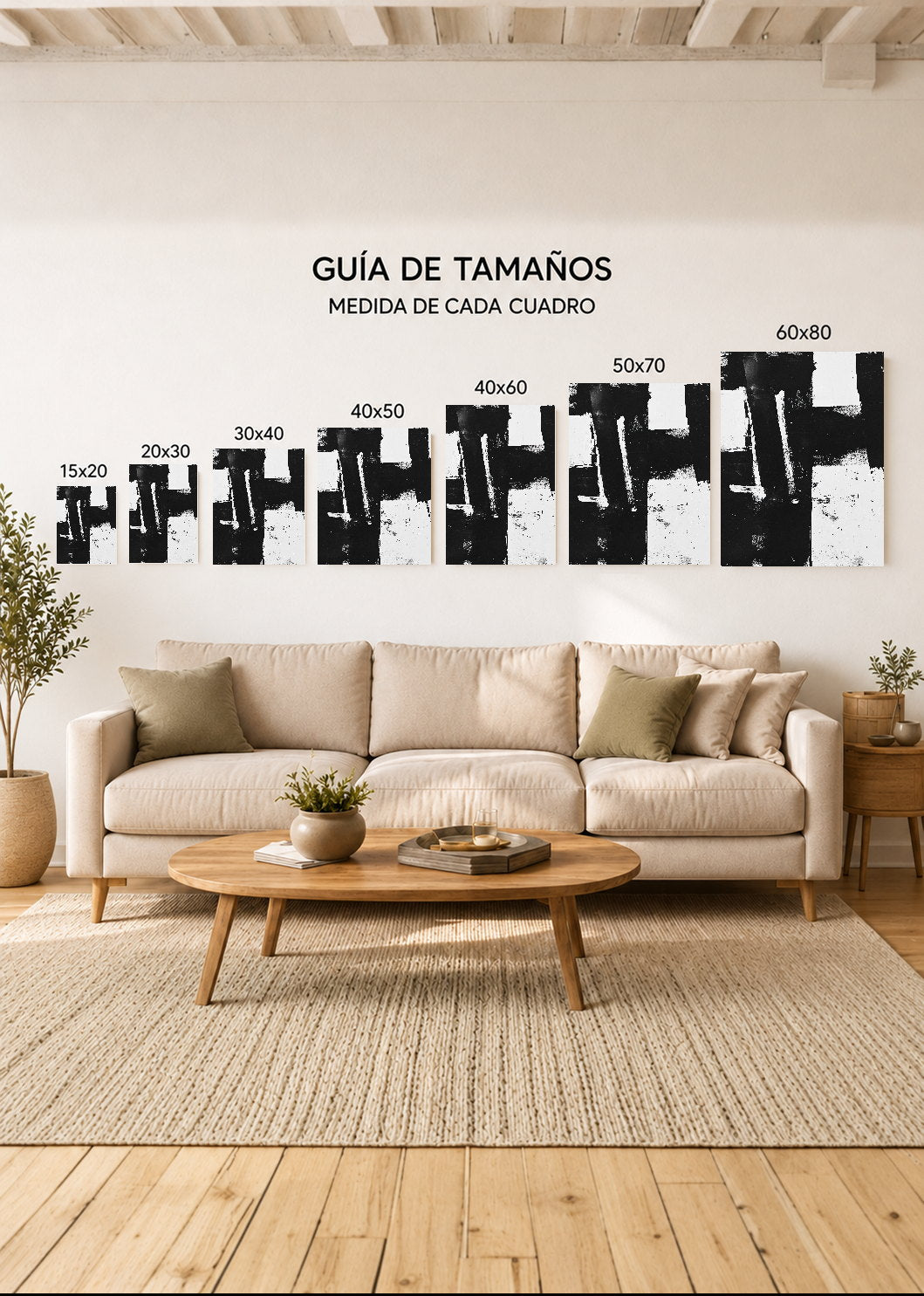Cuadro Decorativo Mural Sin Marco 5mm - Trendy, Pinceladas Negras Abstracto I